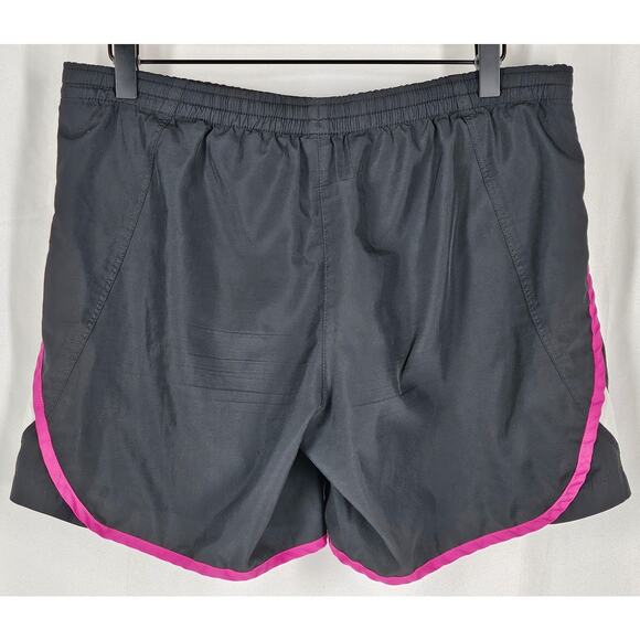 NIKE WOMEN'S VINTAGE BLACK ATHLETIC RUNNING SHORTS WITH PINK ACCENTS SIZE XL - Picture 2 of 10